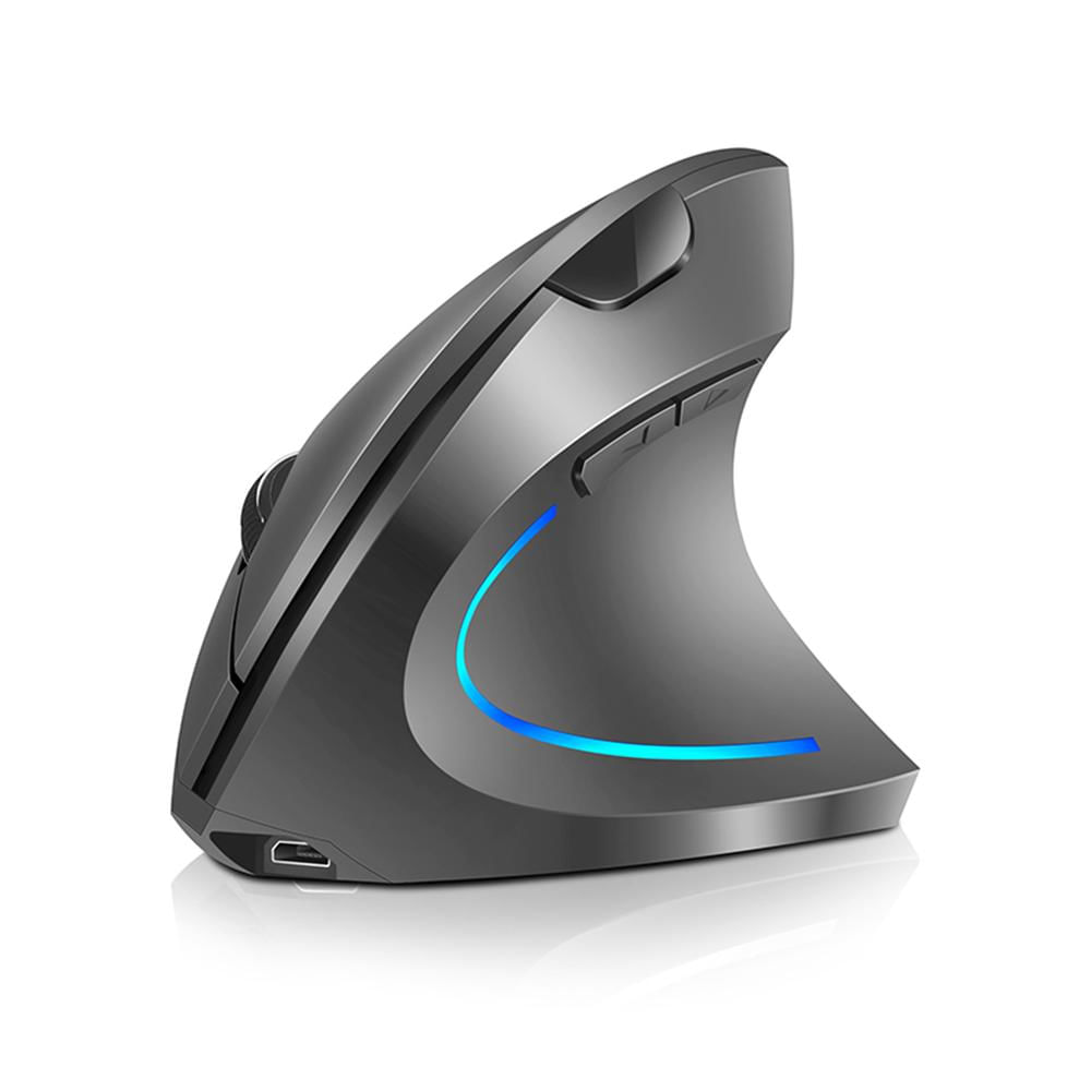 Encontraproduto.com.br - Mouse Vertical Sem Fio Recarregável 2.4G, Ergonomico, 3 Níveis DPI RGB