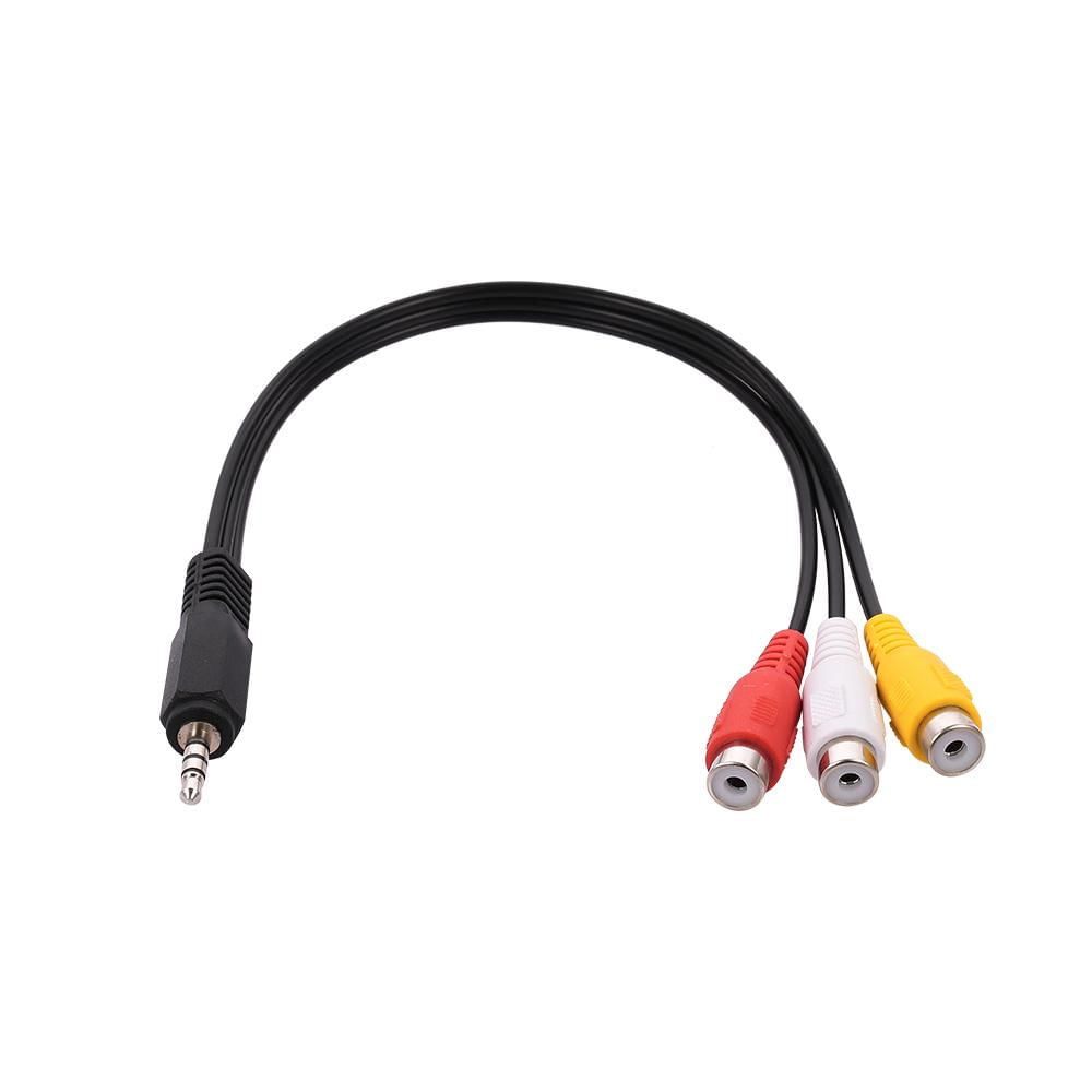 Cabo Adaptador de Áudio e Vídeo 3.5mm para 3 RCA