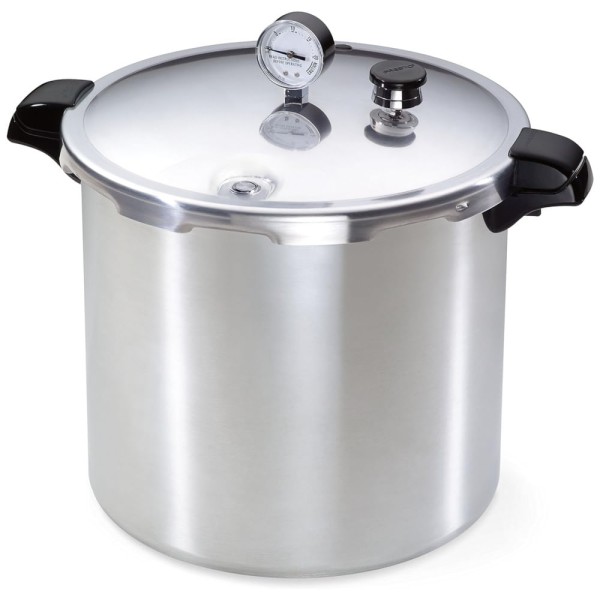 Encontraproduto.com.br - Panela de Pressão em Aço Inoxidável com Capacidade 21,7L e Manômetro de Pressão, Presto 01781, Prata
