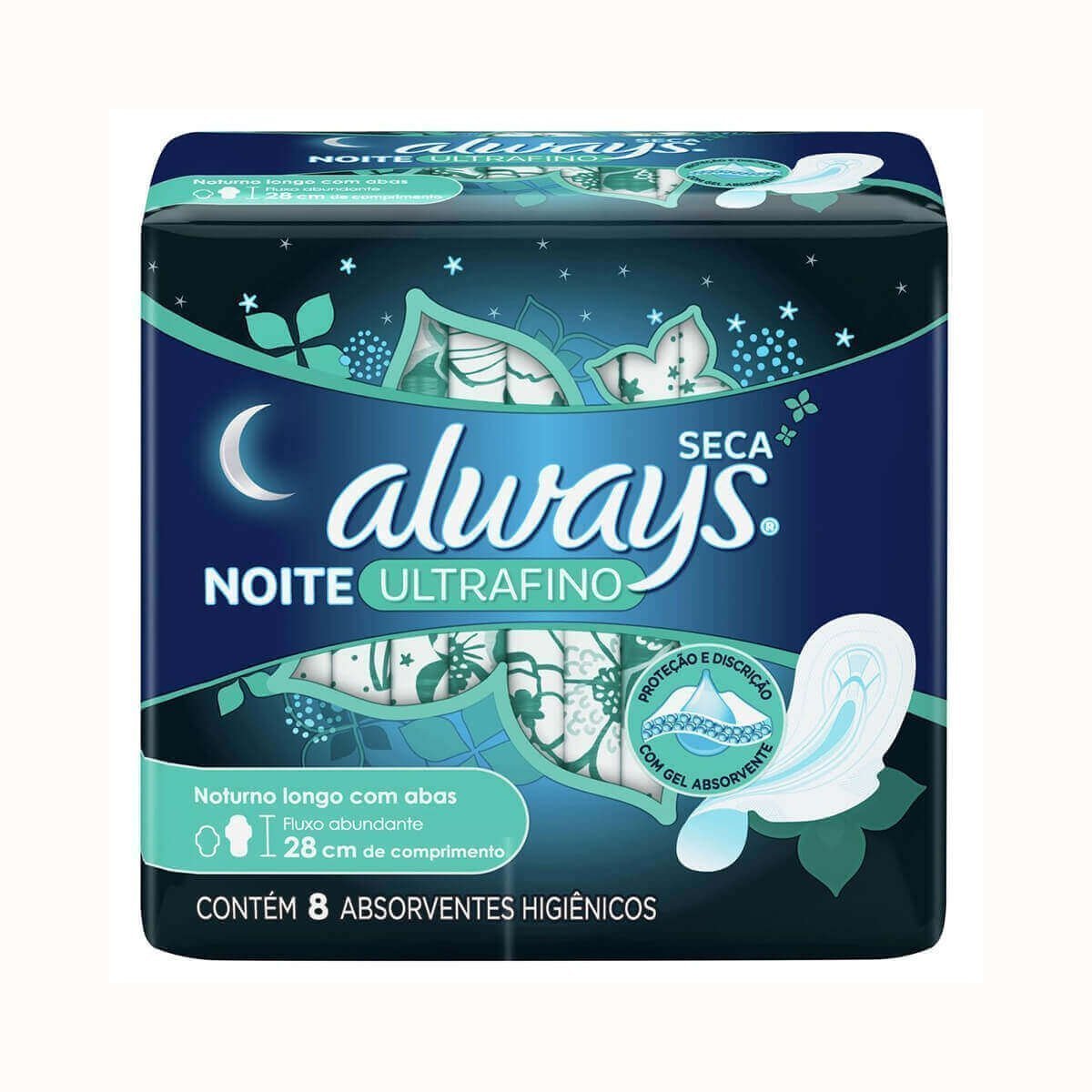 Encontraproduto.com.br - Absorvente Always Noturno Ultrafino G Seca com Abas 8 Unidades