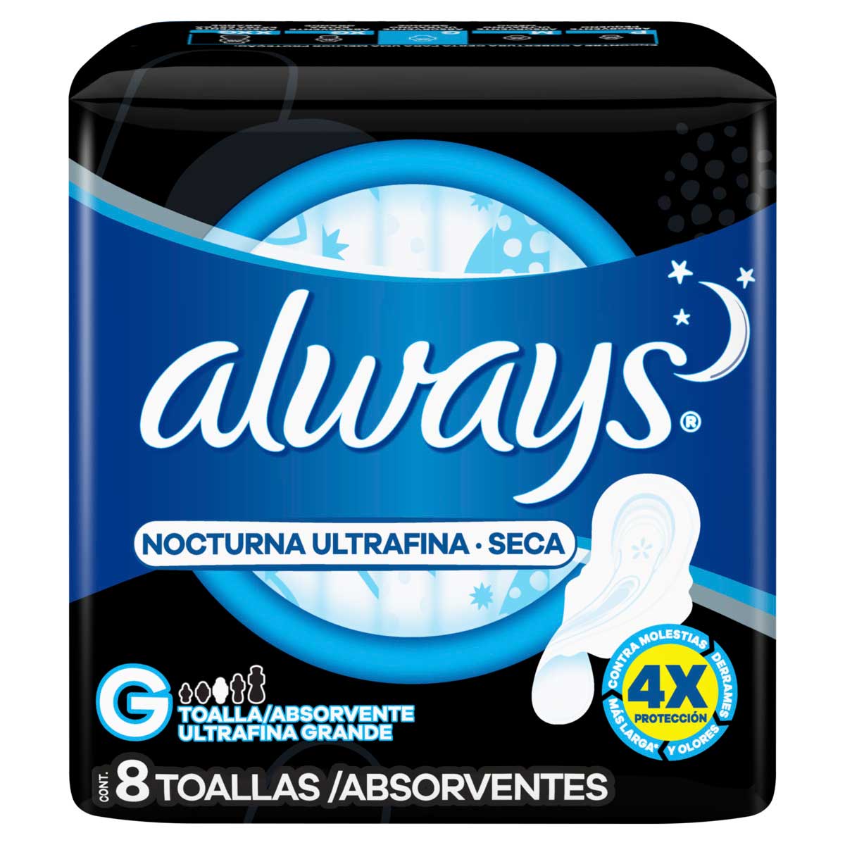 Encontraproduto.com.br - Absorvente Always Noturno Ultrafino G Seca com Abas 8 Unidades