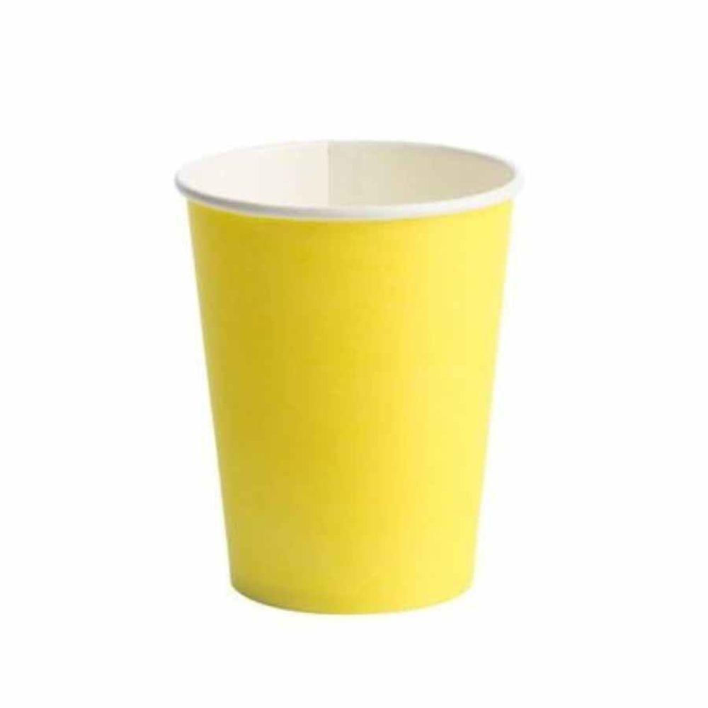 Encontraproduto.com.br - Copo de Papel Liso amarelo 270ml- 10 unidades SilverFestas