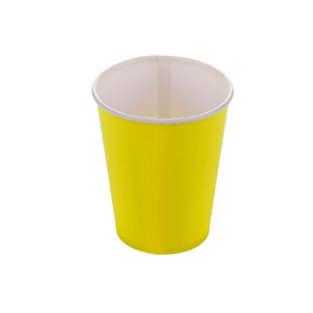Encontraproduto.com.br - Copo de Papel Liso amarelo 270ml- 10 unidades SilverFestas