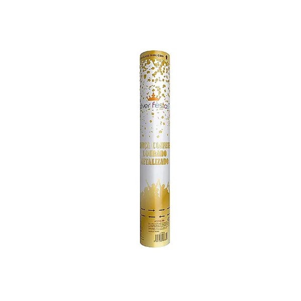 Encontraproduto.com.br - Lança Confetes Dourado Metalizado - Silver Festas