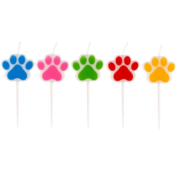 Vela Pet Patinha Colorida c/5 - Silver Festas