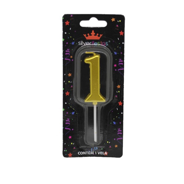 Encontraproduto.com.br - Vela Pick Número 1 SilverFestas