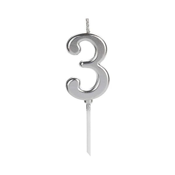 Encontraproduto.com.br - Vela Pick Número 3 SilverFestas
