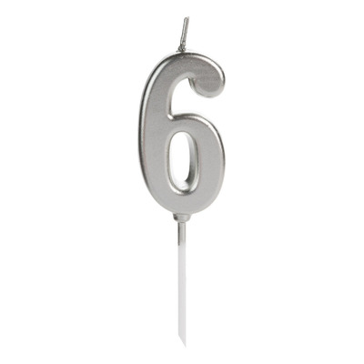 Encontraproduto.com.br - Vela Pick Número 6 SilverFestas