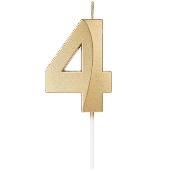 Vela de Aniversário Design Perolizada Dourada Nº 4 - Silver Festas