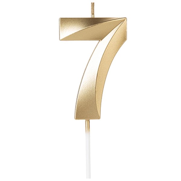 Vela de Aniversário Design Perolizada Dourada Nº 7 - Silver Festas