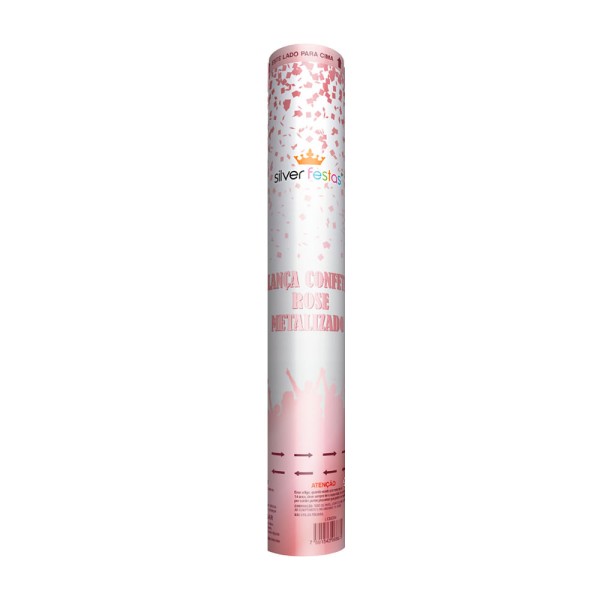Encontraproduto.com.br - Lança Confetes rose gold Metalizado 30 cm- SilverFestas