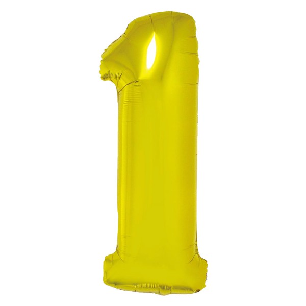 Encontraproduto.com.br - Balão Metalizado Ouro 80cm Número 1 - Silver Festas