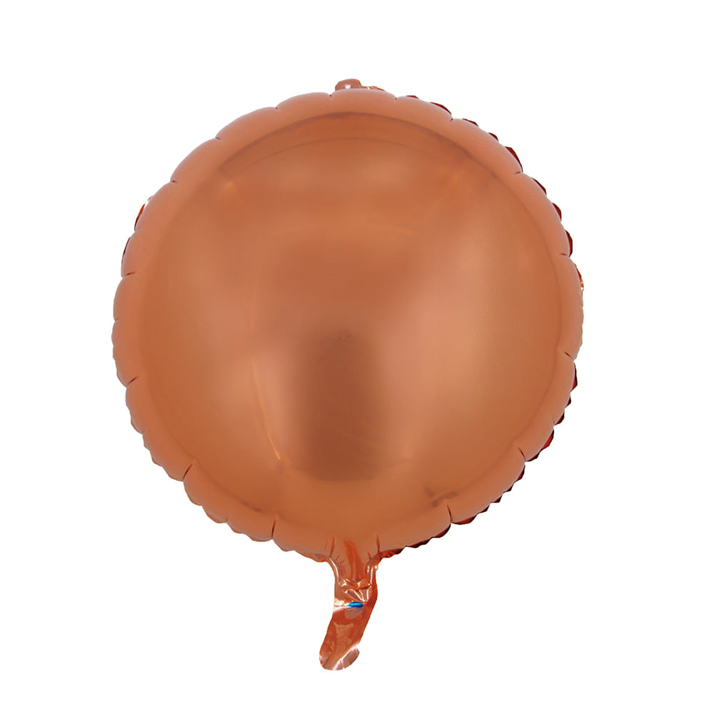Balão Metalizado 45cm 18 polegadas com canudo Redondo SilverFestas