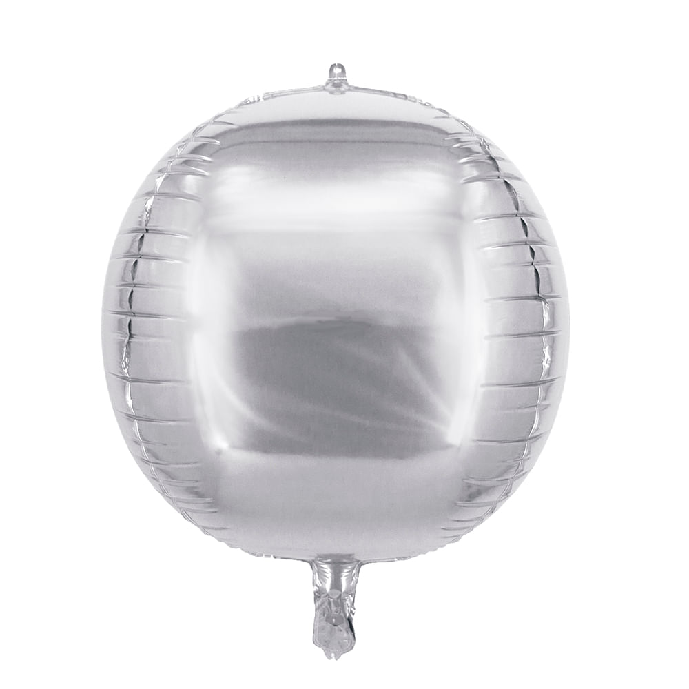 Balão Metalizado 51cm 20 polegadas Redondo 4D SilverFestas