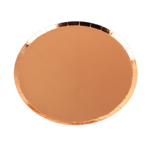 Prato de Papel rose gold 18 cm 8 unidades SilverFestas