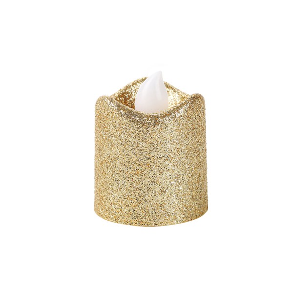 Encontraproduto.com.br - Vela Led Decoração Dourada 4 x 4,5cm SilverPlastic