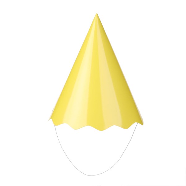 Encontraproduto.com.br - Chapéu de Papel Liso Amarelo com 8 Unidades -SilverFestas