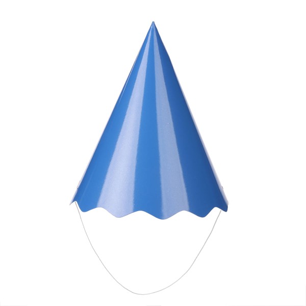 Encontraproduto.com.br - Chapéu de Papel Liso Azul com 8 Unidades -SilverFestas