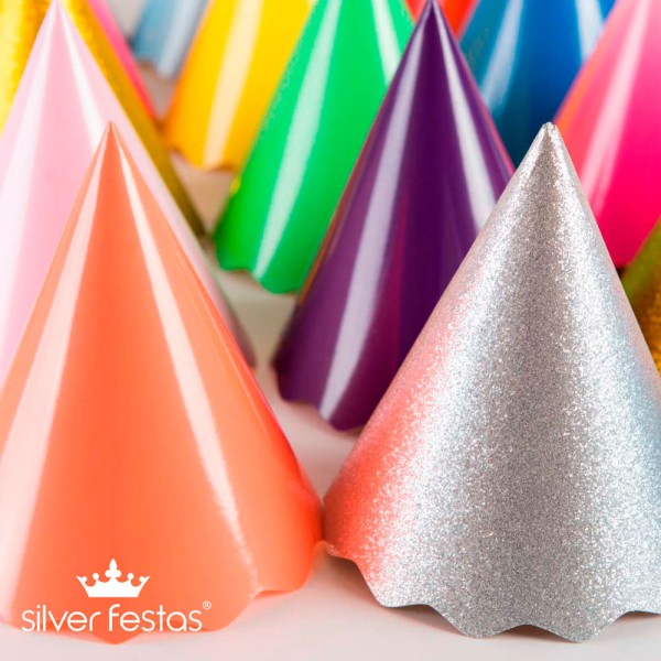 Encontraproduto.com.br - Chapéu de Papel Liso Azul com 8 Unidades -SilverFestas