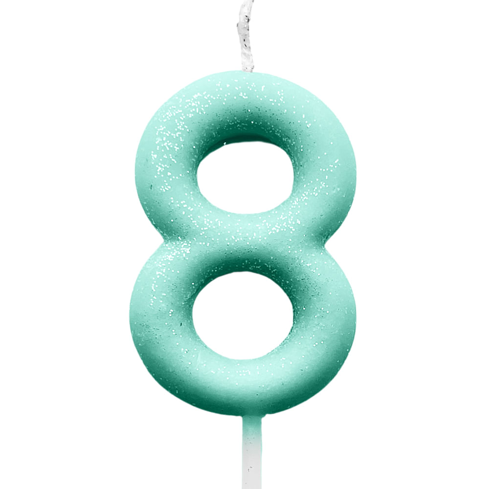 Vela Candy Color Número 8 SilverFestas