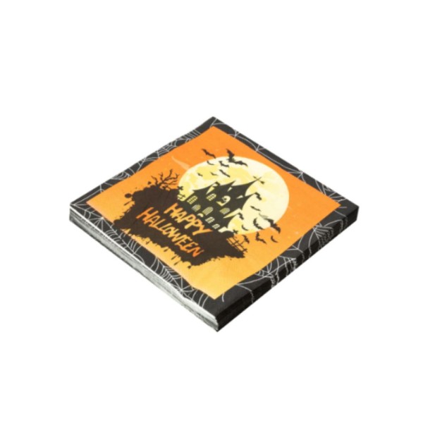 Guardanapo Folha Dupla Halloween Castelo 33X33cm