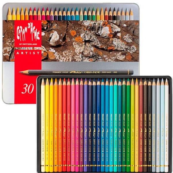 Encontraproduto.com.br - Kit Estojo Lapis Caran Dache Pablo 30 Cores Ref: 666330