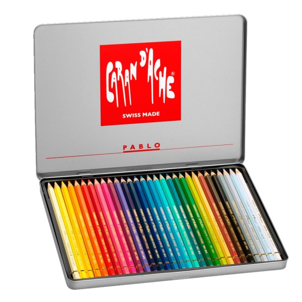 Encontraproduto.com.br - Kit Estojo Lapis Caran Dache Pablo 30 Cores Ref: 666330
