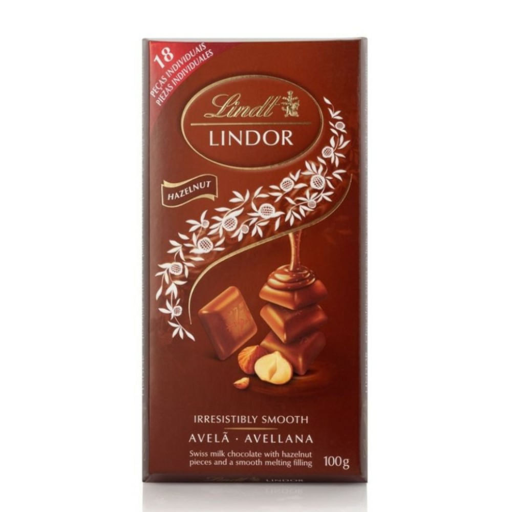 Encontraproduto.com.br - Bombom Lindt Lindor Hazelnut 100g | Display com 18 Unidades