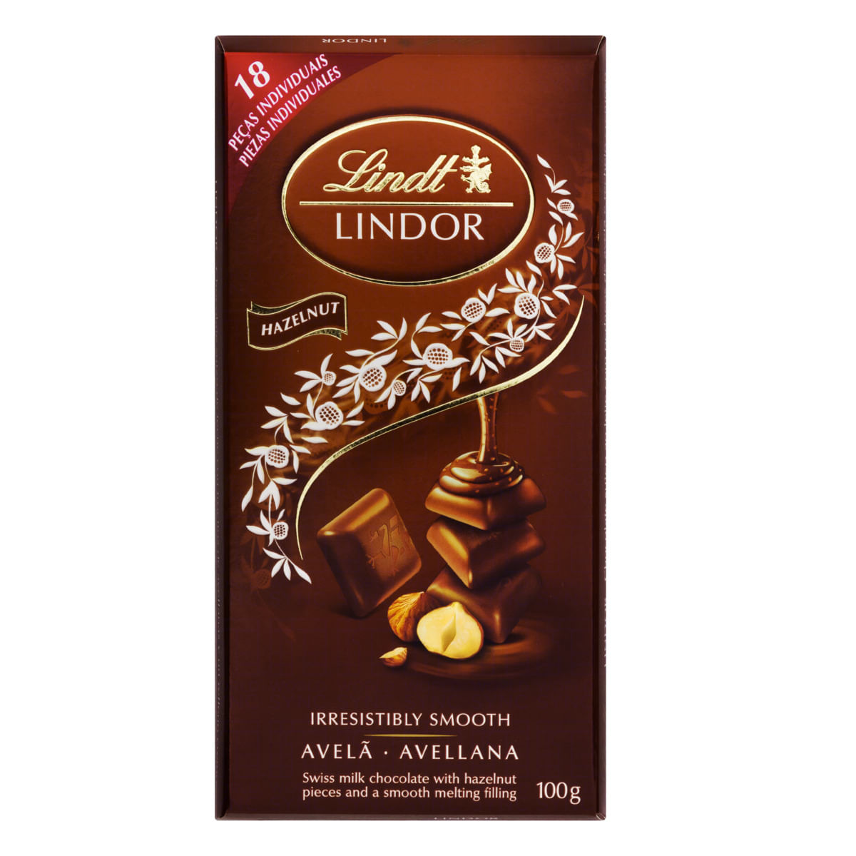 Encontraproduto.com.br - Chocolate em Barra  ao Leite com Avelã Lindt Lindor Singles Hazelnu Embalagem 100g