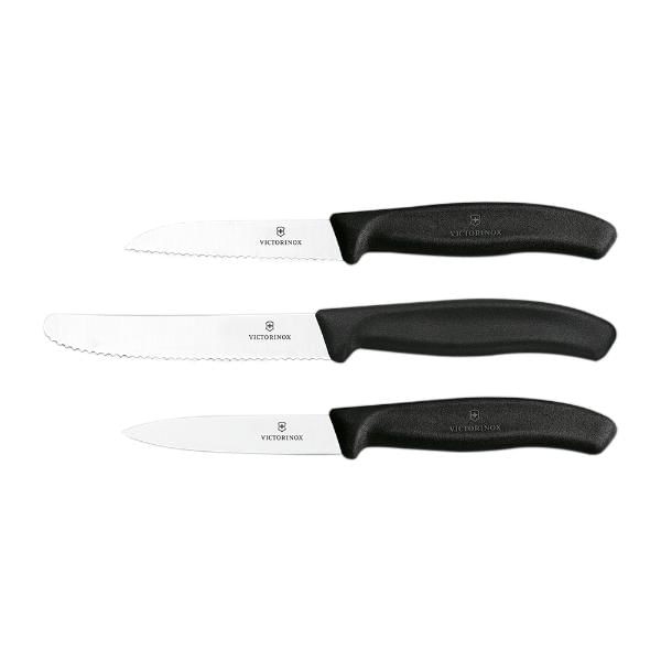 Encontraproduto.com.br - Jogo de facas para descascar Victorinox Swiss Classic 3 peças preta