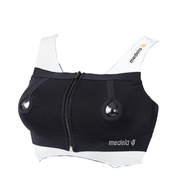 Encontraproduto.com.br - Sutiã de Extração Bustier Easy Expression Top Preto Tam P Para Funil de Extrator de Leite Medela
