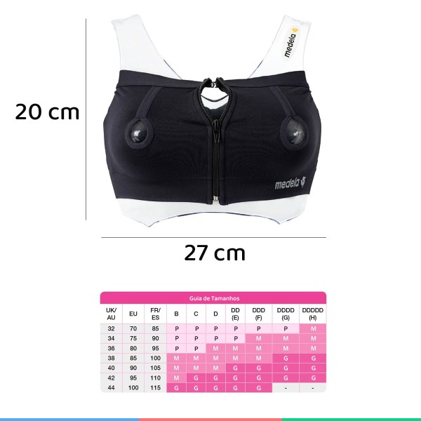 Encontraproduto.com.br - Sutiã de Extração Bustier Easy Expression Top Preto Tam P Para Funil de Extrator de Leite Medela