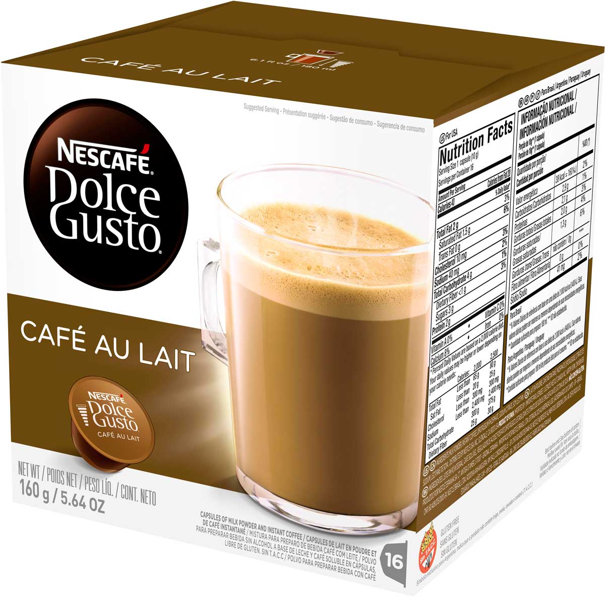 Encontraproduto.com.br - Cápsula De Café Dolce Gusto De Café Au Lait 160g