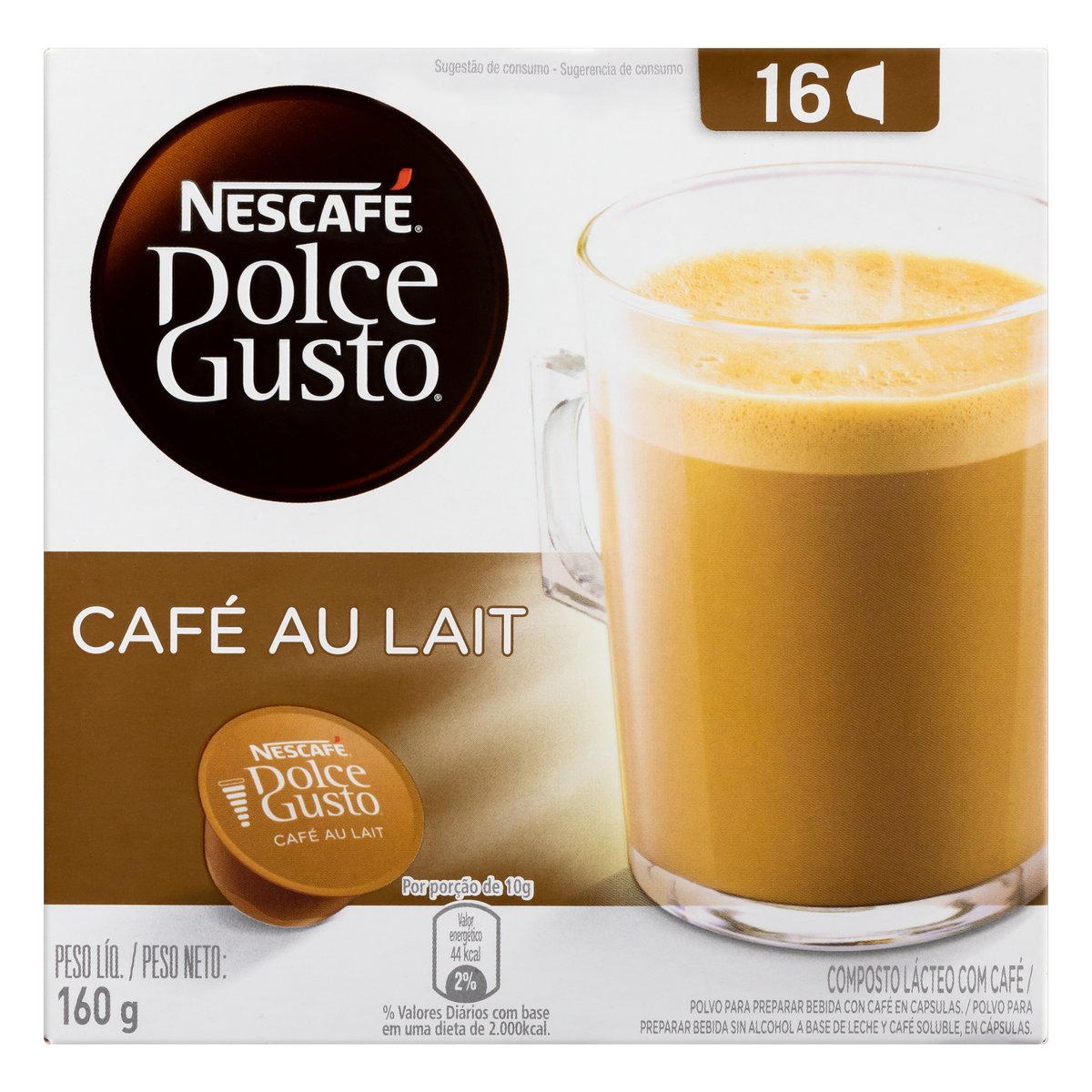 Encontraproduto.com.br - Cápsula De Café Dolce Gusto De Café Au Lait 160g