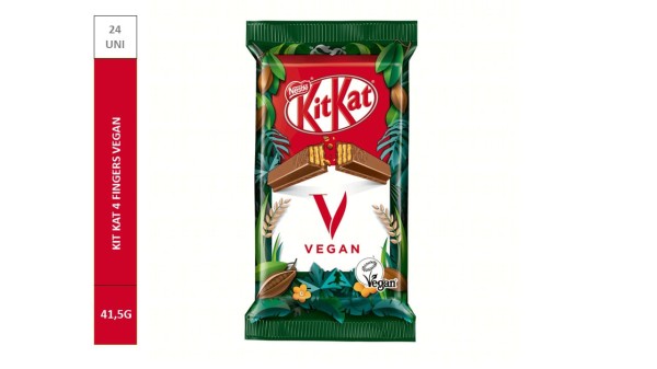 Encontraproduto.com.br - Chocolate ao Leite Kit Kat Vegano Nestlé Pack com 24 Unidades de 41,5g