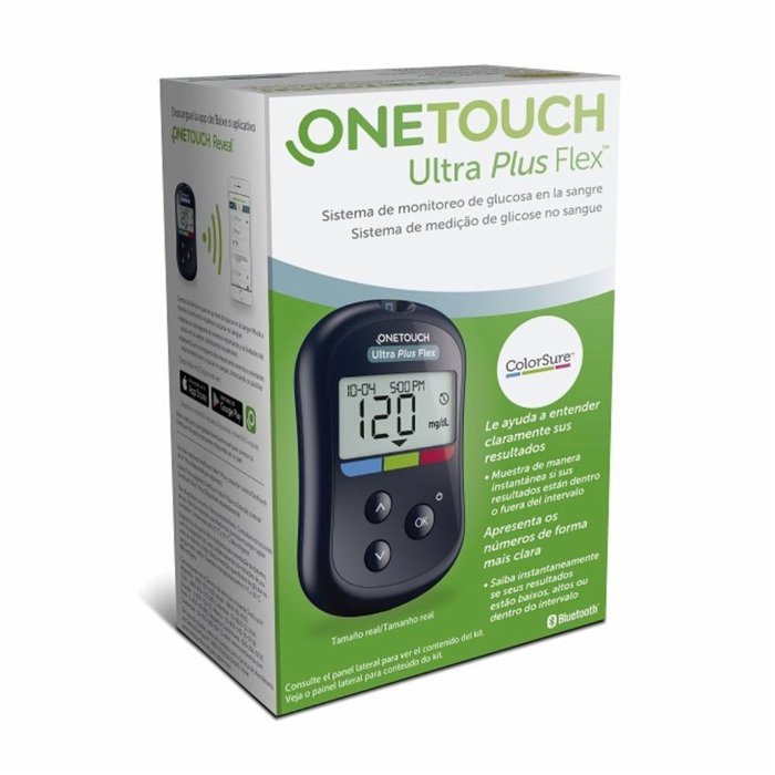 Encontraproduto.com.br - One Touch Ultra Plus Flex Kit Monitor de Glicemia com 1 Aparelho + 1 Lancetador + 10 Lancetas