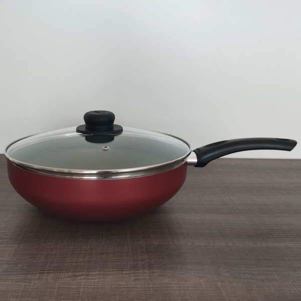 Encontraproduto.com.br - Frigideira Neoflam Amie Aluminio Injetado Vermelho 30Cm 2,9L