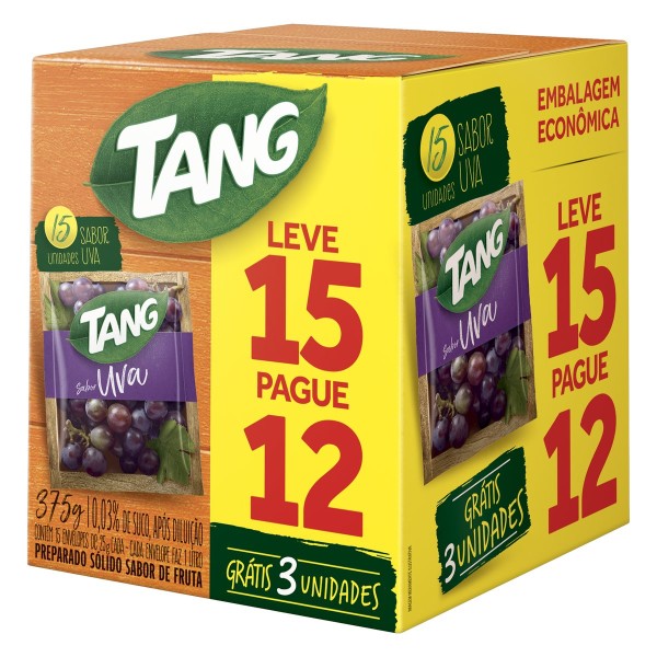 Encontraproduto.com.br - Suco em Pó Uva 15x25g Tang Leve 15 pague 12