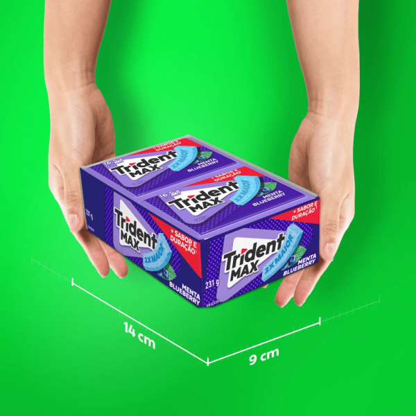 Chiclete Trident Max Menta Blueberry Sem Açúcar 16,5g