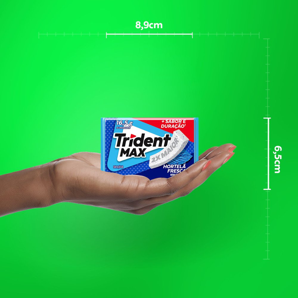 Encontraproduto.com.br - Goma de Mascar Trident Max Hortelã Fresca 5 Unidades