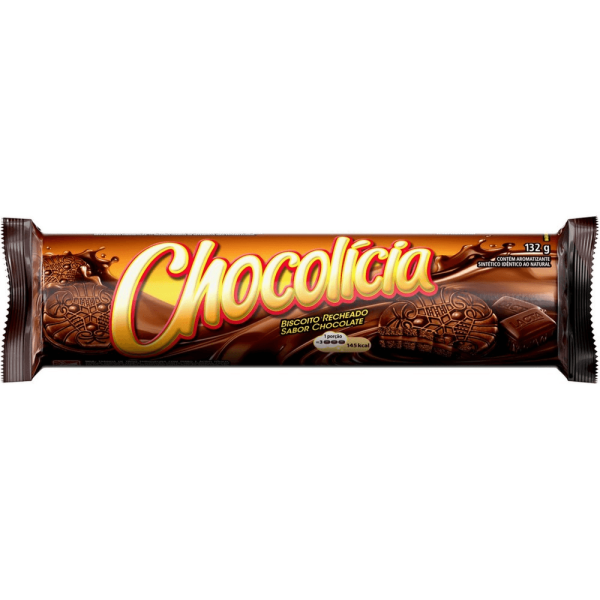 Encontraproduto.com.br - Biscoito Recheado Chocolícia Chocolate Pacote com 132g