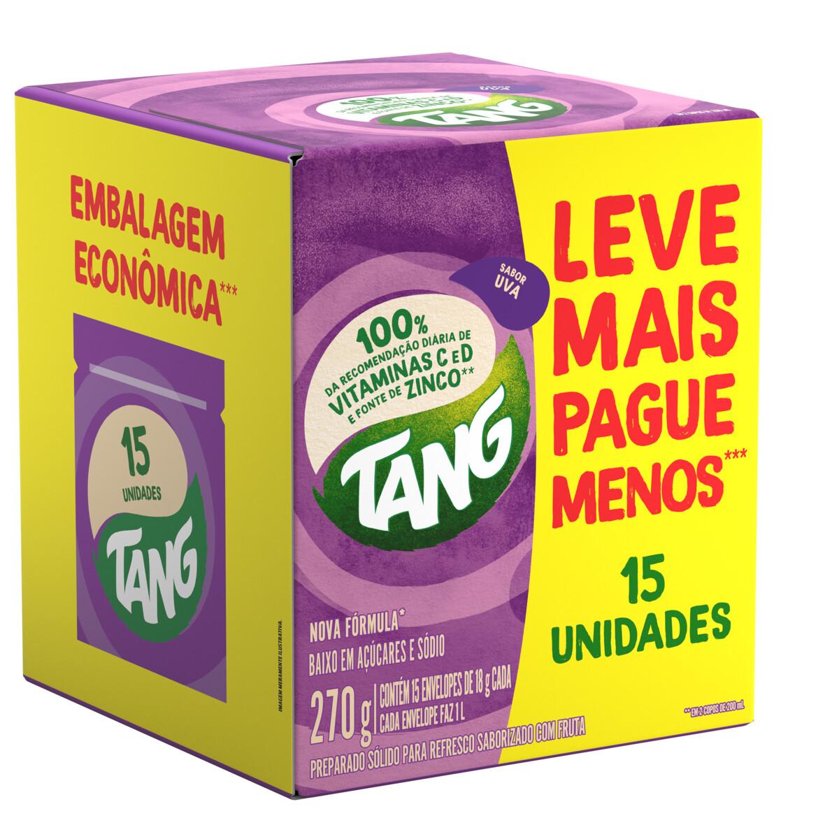 Encontraproduto.com.br - Refresco em Pó Tang Uva 18g | Com 15 Unidades