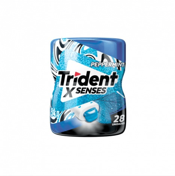 Encontraproduto.com.br - Chiclete Trident XSenses Peppermint Sem Açúcar Garrafa 54g