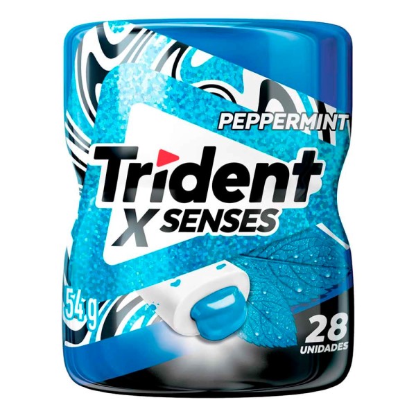 Encontraproduto.com.br - Chiclete Trident XSenses Peppermint Sem Açúcar Garrafa 54g