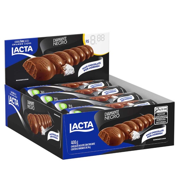Encontraproduto.com.br - Chocolate Lacta ao leite Diamante Negro 34g
