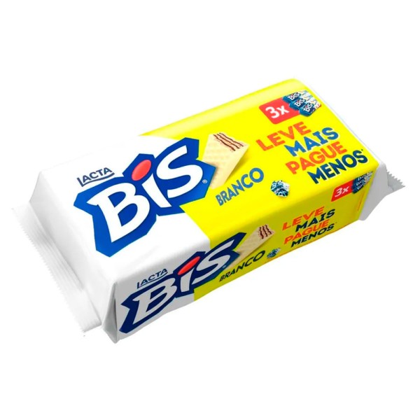 Encontraproduto.com.br - Chocolate Lacta Bis Branco com 3 Lv + Pg- 302,4g