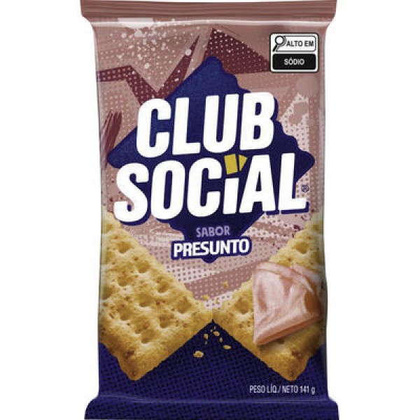 Biscoito Club Social Presunto Pacote com 141g