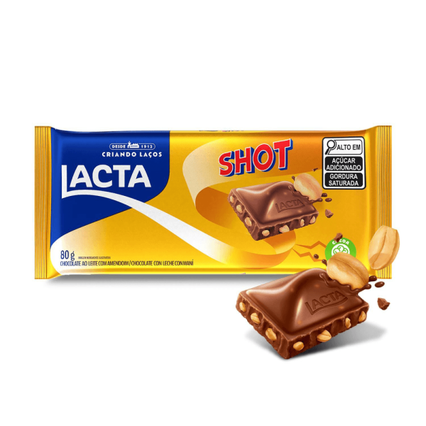 Encontraproduto.com.br - Chocolate Lacta ao leite com amendoim Shot 80g