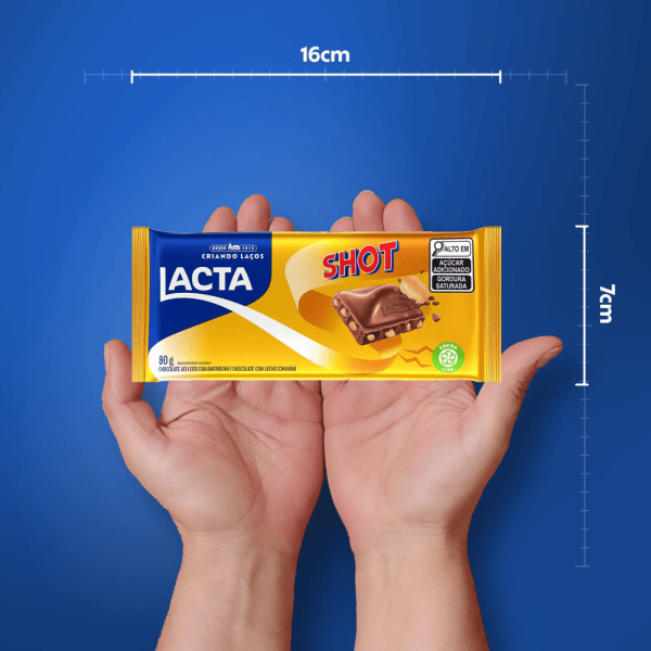 Encontraproduto.com.br - Chocolate Lacta ao leite com amendoim Shot 80g