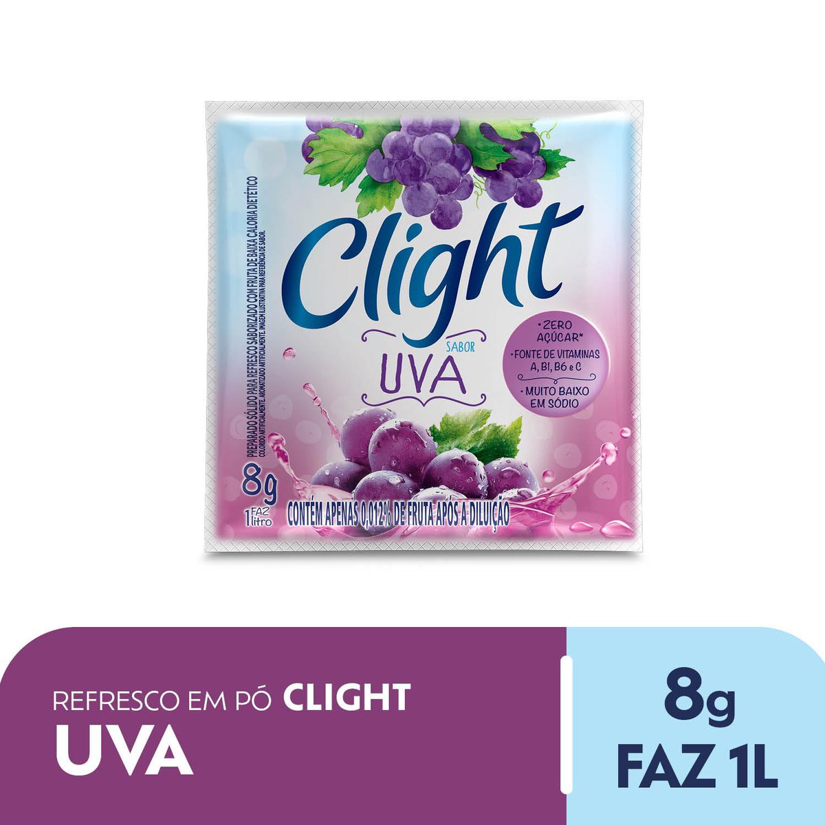 Encontraproduto.com.br - Refresco Em Pó Clight Uva 8g